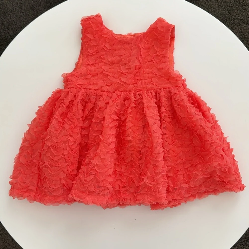 Cat and Jack Coral Ruffle Dress and Bloomers Set 6-9M